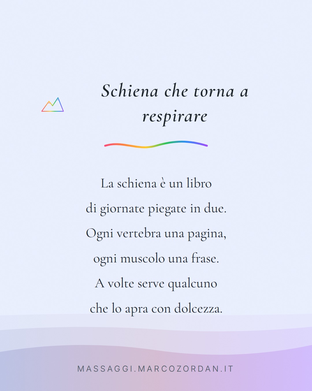 Schiena che torna a respirare