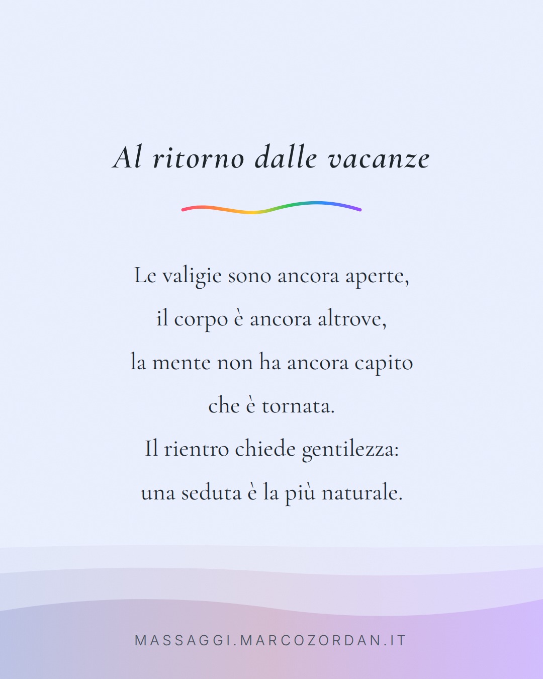 Al ritorno dalle vacanze