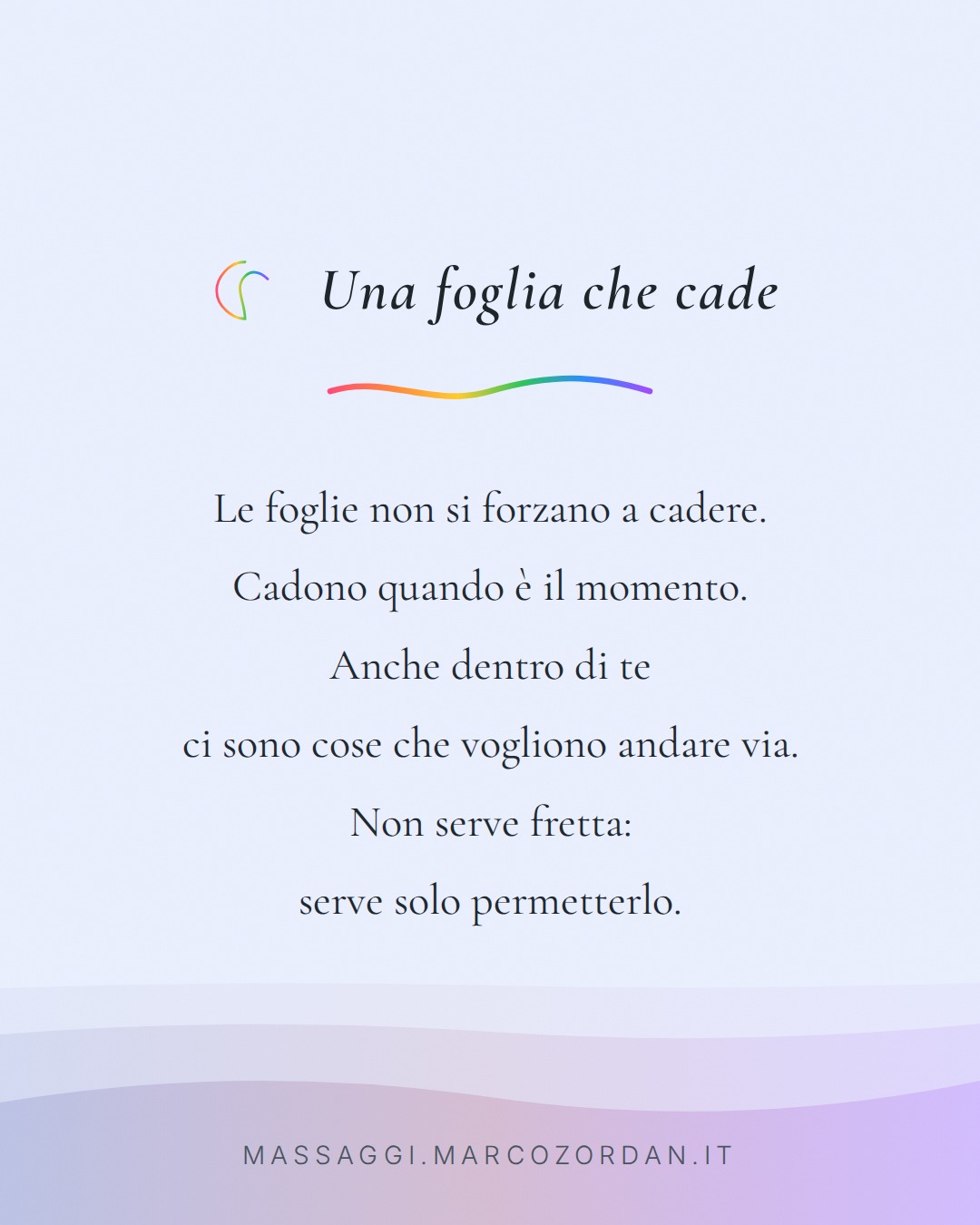 Una foglia che cade
