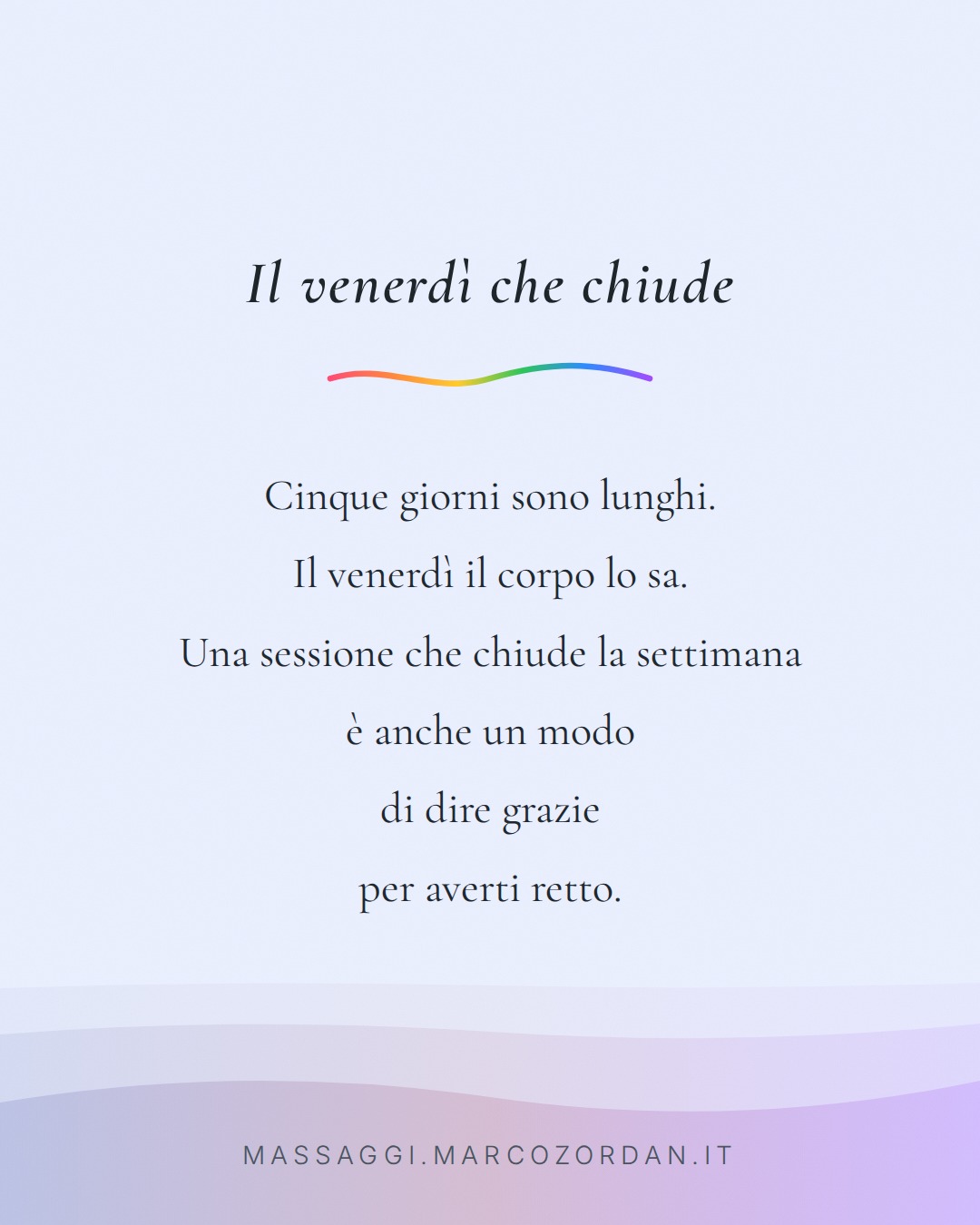 Il venerdì che chiude
